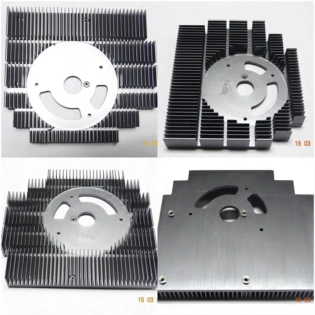 Custom High Heat Dissipation Al6063 Aluminum Alloy Heat Sink Extrusion Profile with Cooling Fan Skived Heatsinks