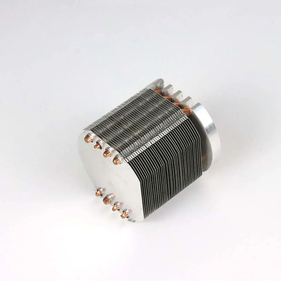 Big Sale Aluminum Zipper Fin Projector Light Heat Radiator 4 Heat Pipes Heat Sink