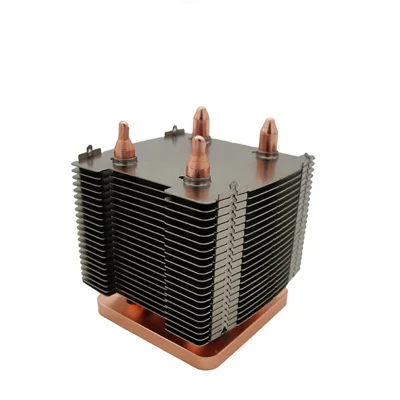 Customized Aluminum Tower Fin Stack Copper Plate Heat Sink with Heat Pipes